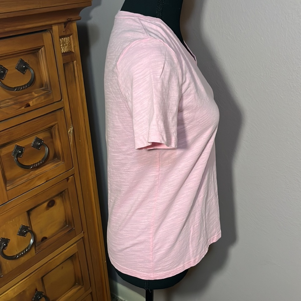 Light Pink V-Neck Basic Tee From Talbots - image 4